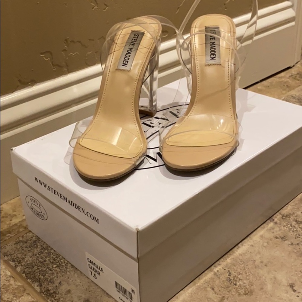 7.5 Clear Steve Madden heels - worn once